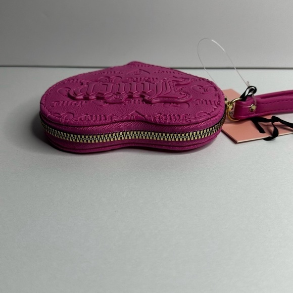 Juicy Couture Hot Pink Wallet Heart Zip Around w Wristlet - Picture 7 of 11